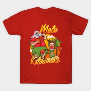 Mele Kalikimaka Santa Hawaiian Christmas In July Hawaii T-Shirt